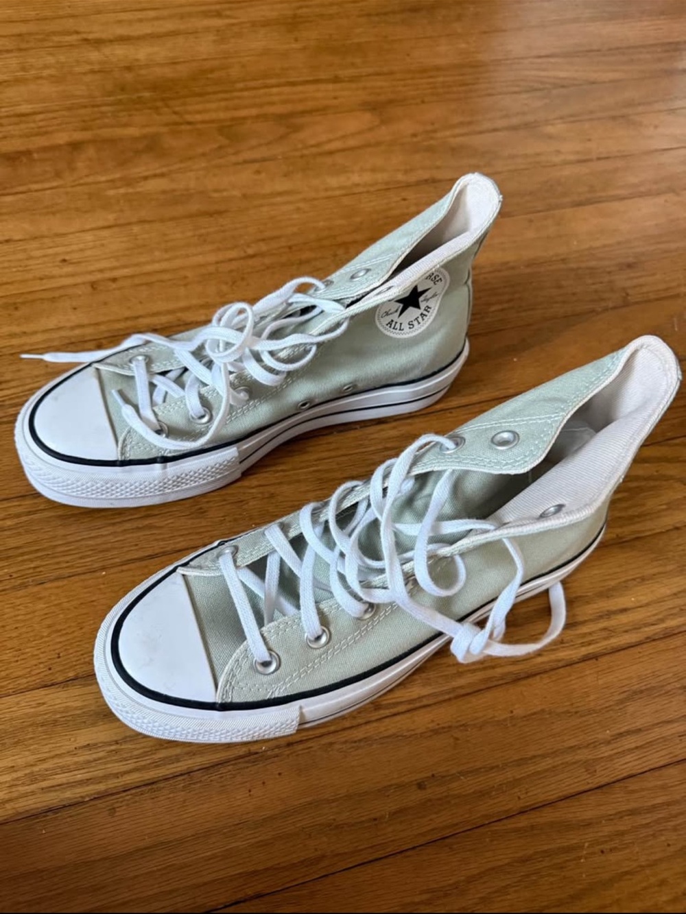 High-Top Canvas Sneakers in Light Sage - Picture 2 of 3